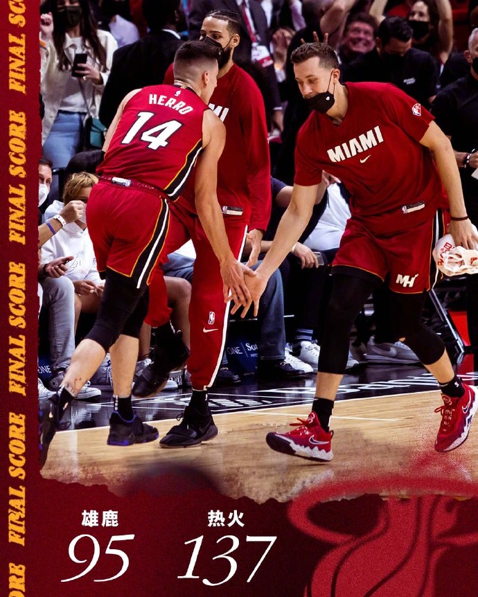 热火137-95大胜雄鹿 巴特勒21分 阿德巴约20+13 字母哥15+10