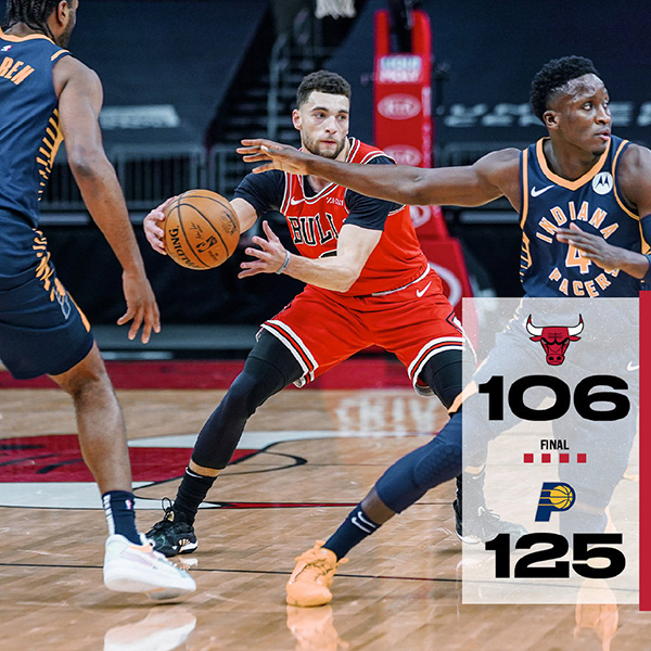 NBA简报：步行者125-106大胜公牛 小萨三节轰高效三双