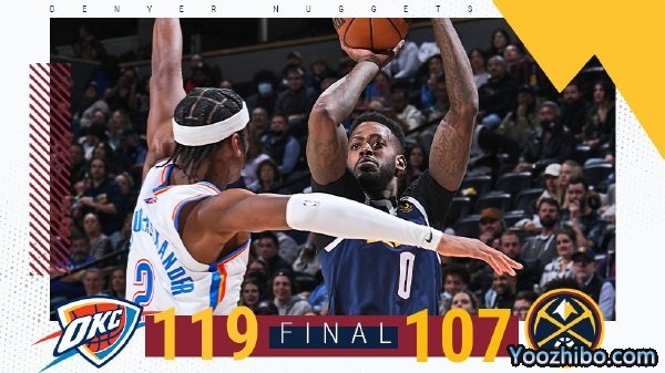 雷霆119-107终结掘金 亚历山大29+7 罗比26+7 约基奇22+16