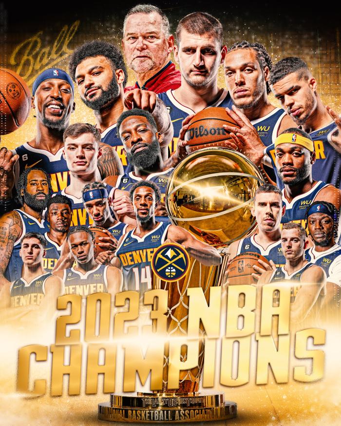 约基奇全票当选FMVP：全队合影主动站角落 穆雷C位抱奖杯激动落泪